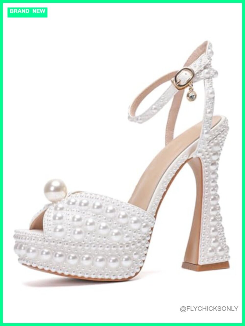 Faux Leather Platform Slingback High Heel Wedding Sandals